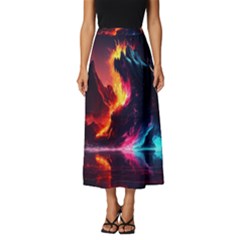 Mountain Color Colorful Love Art Classic Midi Chiffon Skirt by Ravend