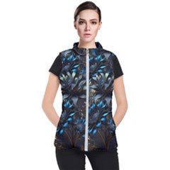 Flower Metal Flowers Sculpture Women s Puffer Vest by Ravend