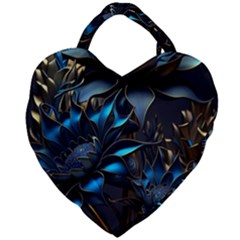 Flower Metal Flowers Sculpture Giant Heart Shaped Tote by Ravend