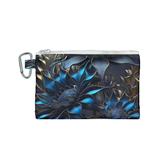 Flower Metal Flowers Sculpture Canvas Cosmetic Bag (small) by Ravend