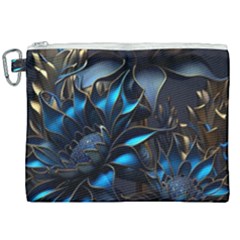 Flower Metal Flowers Sculpture Canvas Cosmetic Bag (xxl) by Ravend