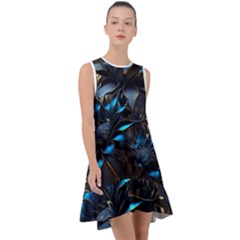 Flower Metal Flowers Sculpture Frill Swing Dress by Ravend