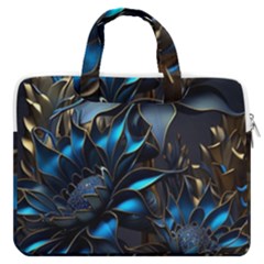 Flower Metal Flowers Sculpture Macbook Pro 16  Double Pocket Laptop Bag  by Ravend