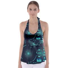 Sci Fi Computer Screen Babydoll Tankini Top by Uceng