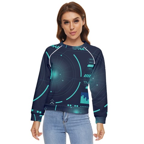 Sci Fi Computer Screen Women s Long Sleeve Raglan Tee by Uceng