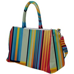 Colorful Rainbow Striped Pattern Duffel Travel Bag by Uceng