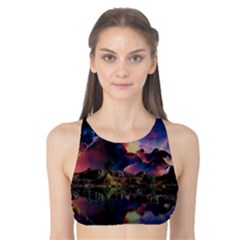 Lake Galaxy Stars Science Fiction Tank Bikini Top by Uceng