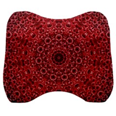 Red Wallpaper Mandala Pattern Art Velour Head Support Cushion by Uceng