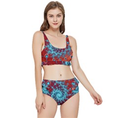 Fractal Pattern Background Frilly Bikini Set by Uceng