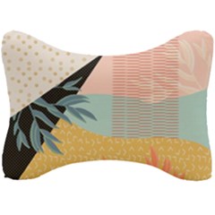 Leaves Pattern Design Colorful Seat Head Rest Cushion by Uceng