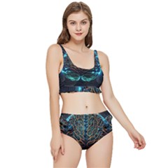 Brain Mind Technology Circuit Board Layout Patterns Frilly Bikini Set by Uceng