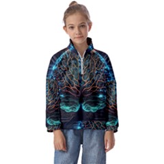 Brain Mind Technology Circuit Board Layout Patterns Kids  Half Zip Hoodie by Uceng