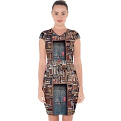 Books Capsleeve Drawstring Dress  by artworkshop