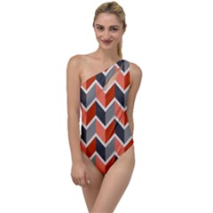 Colorful Zigzag Pattern Wallpaper Free Vector To One Side Swimsuit by artworkshop