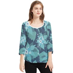 Graphic Design Wallpaper Abstract Chiffon Quarter Sleeve Blouse by Ravend