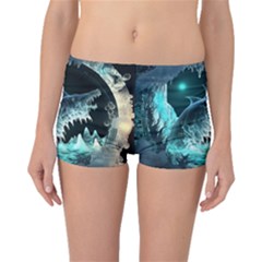 Sculpture Dinosaur Shark Frozen Winter Fantasy Boyleg Bikini Bottoms by Ravend