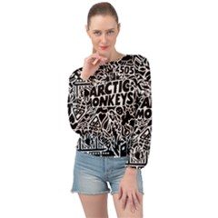 Arctic Monkeys Digital Wallpaper Pattern No People Creativity Banded Bottom Chiffon Top by Sudhe