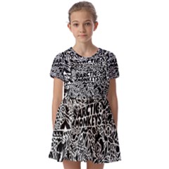 Arctic Monkeys Digital Wallpaper Pattern No People Creativity Kids  Short Sleeve Pinafore Style Dress by Sudhe