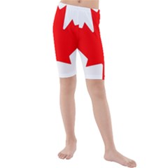 Canada Flag Canadian Flag View Kids  Mid Length Swim Shorts by Ravend