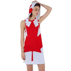 Canada Flag Canadian Flag View Racer Back Hoodie Dress by Ravend