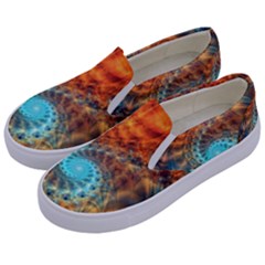 Fractal Math Abstract Mysterious Mystery Vortex Kids  Canvas Slip Ons by Ravend