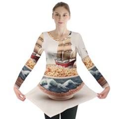 Ai Generated Noodles Pirate Chinese Food Food Long Sleeve Tunic  by danenraven