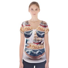 Ai Generated Noodles Pirate Chinese Food Food Short Sleeve Front Detail Top by danenraven