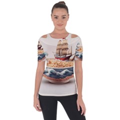 Ai Generated Noodles Pirate Chinese Food Food Shoulder Cut Out Short Sleeve Top by danenraven