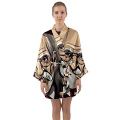 Ai Generated Psychotherapist Psychology Therapy Long Sleeve Satin Kimono by danenraven