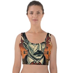 Ai Generated Nikola Tesla Tesla Nikolas Electricity Velvet Crop Top by danenraven