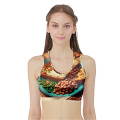 Ai Generated Breakfast Egg Beans Toast Plate Sports Bra With Border by danenraven