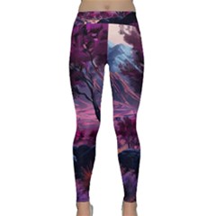 Landscape Landscape Painting Purple Purple Trees Classic Yoga Leggings by danenraven