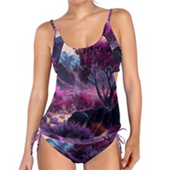 Landscape Landscape Painting Purple Purple Trees Tankini Set by danenraven