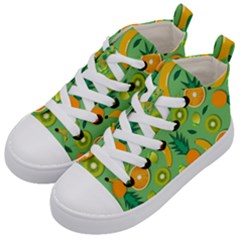 Fruit Tropical Pattern Design Art Pattern Kids  Mid-top Canvas Sneakers by Ravend