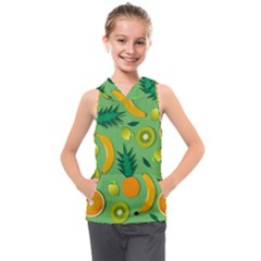 Fruit Tropical Pattern Design Art Pattern Kids  Sleeveless Hoodie by Ravend