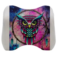 Owl Dreamcatcher Velour Head Support Cushion by Jancukart