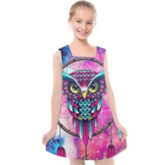 Owl Dreamcatcher Kids  Cross Back Dress by Jancukart