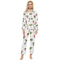 Poppies Red Poppies Red Flowers Womens  Long Sleeve Velvet Pocket Pajamas Set by Ravend