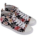 Botanical Flowers Women s Mid-Top Canvas Sneakers View3