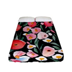 Charming Watercolor Flowers Fitted Sheet (full/ Double Size) by GardenOfOphir