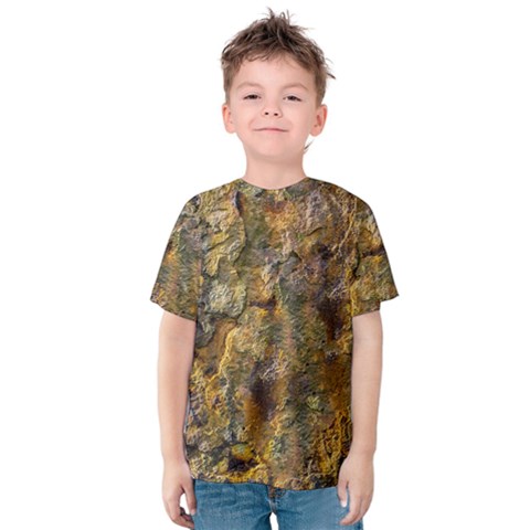 Rusty Orange Abstract Surface Kids  Cotton Tee by dflcprintsclothing