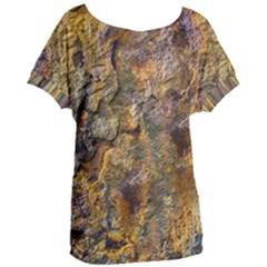 Rusty Orange Abstract Surface Women s Oversized Tee by dflcprintsclothing