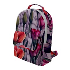 Color-infused Watercolor Flowers Flap Pocket Backpack (large) by GardenOfOphir