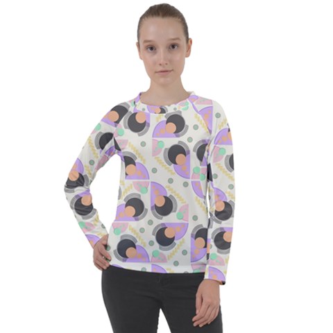 Pattern Pastel Drawing Art Women s Long Sleeve Raglan Tee by Ravend