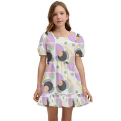 Pattern Pastel Drawing Art Kids  Short Sleeve Dolly Dress by Ravend