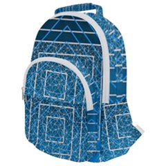 Network Social Abstract Rounded Multi Pocket Backpack by Ravend