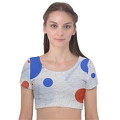 Computer Network Technology Digital Science Fiction Velvet Short Sleeve Crop Top  by Ravend