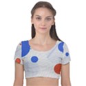 Computer Network Technology Digital Science Fiction Velvet Short Sleeve Crop Top  View1