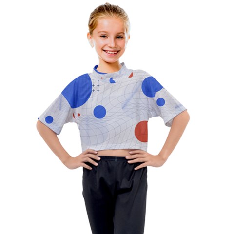 Computer Network Technology Digital Science Fiction Kids Mock Neck Tee by Ravend