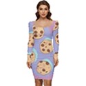 Cookies Chocolate Chips Chocolate Cookies Sweets Women Long Sleeve Ruched Stretch Jersey Dress View1